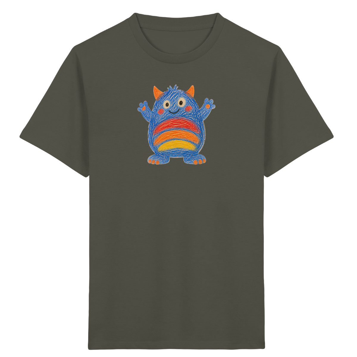 Regenbogenbauch Monster T-Shirt - Kinder Bio T-Shirt
