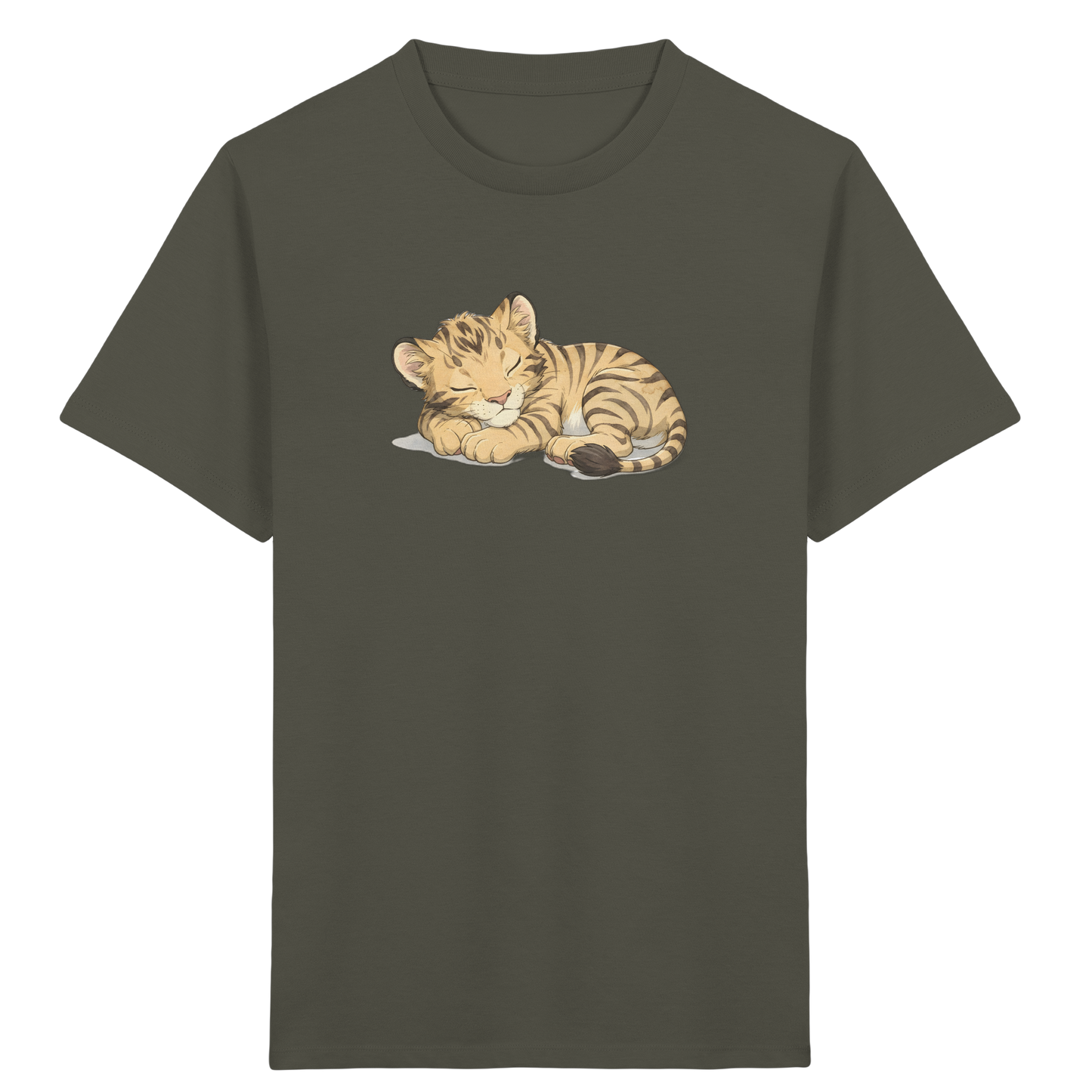 Schlafendes Tigerjunges: Kuscheliges Aquarell T-Shirt