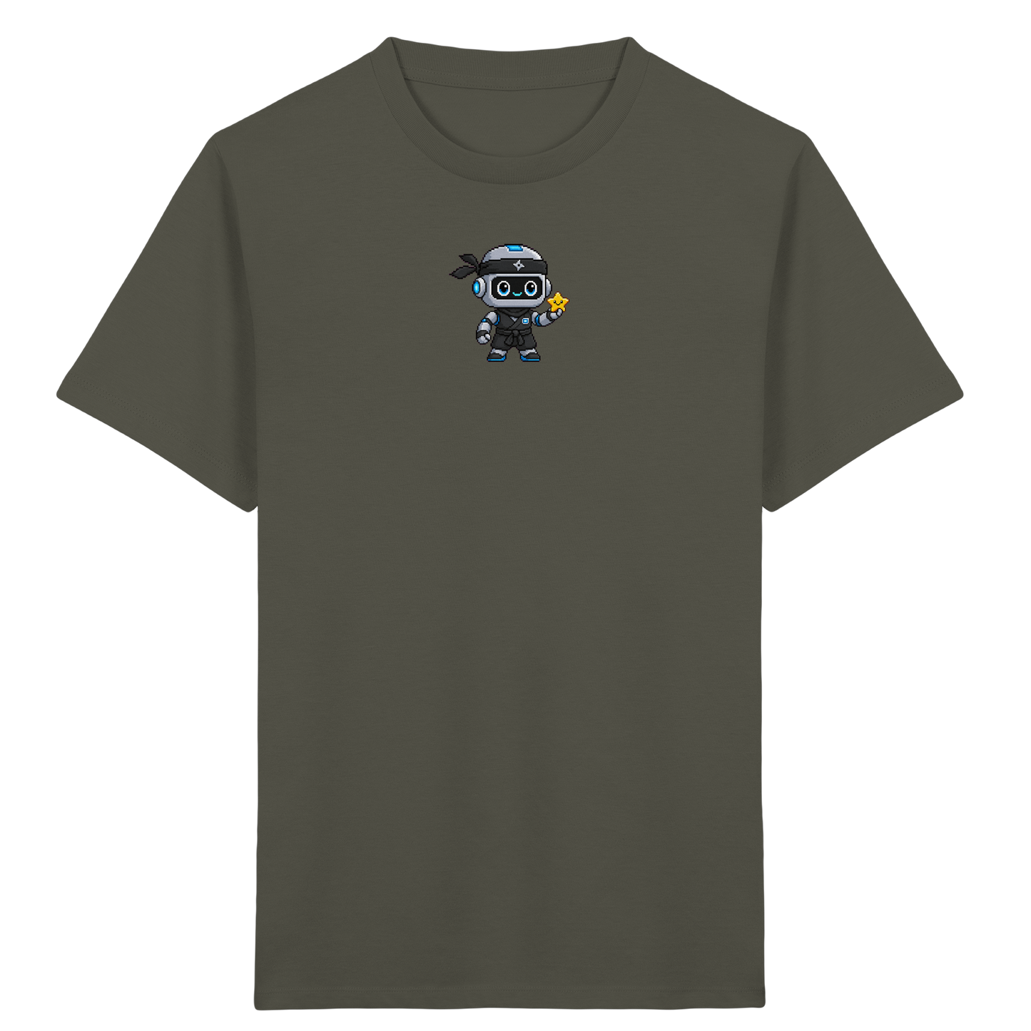 Roboter Ninja mit goldenem Stern - Kinder T-Shirt