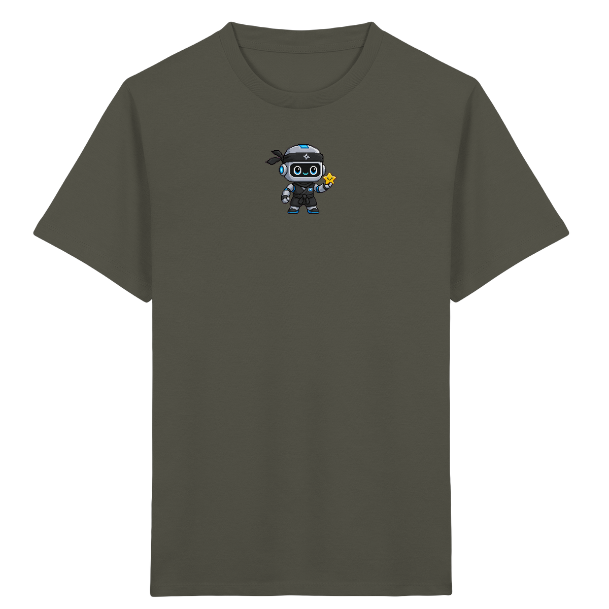 Roboter Ninja mit goldenem Stern - Kinder T-Shirt