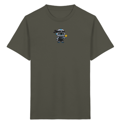 Roboter Ninja mit goldenem Stern - Kinder T-Shirt