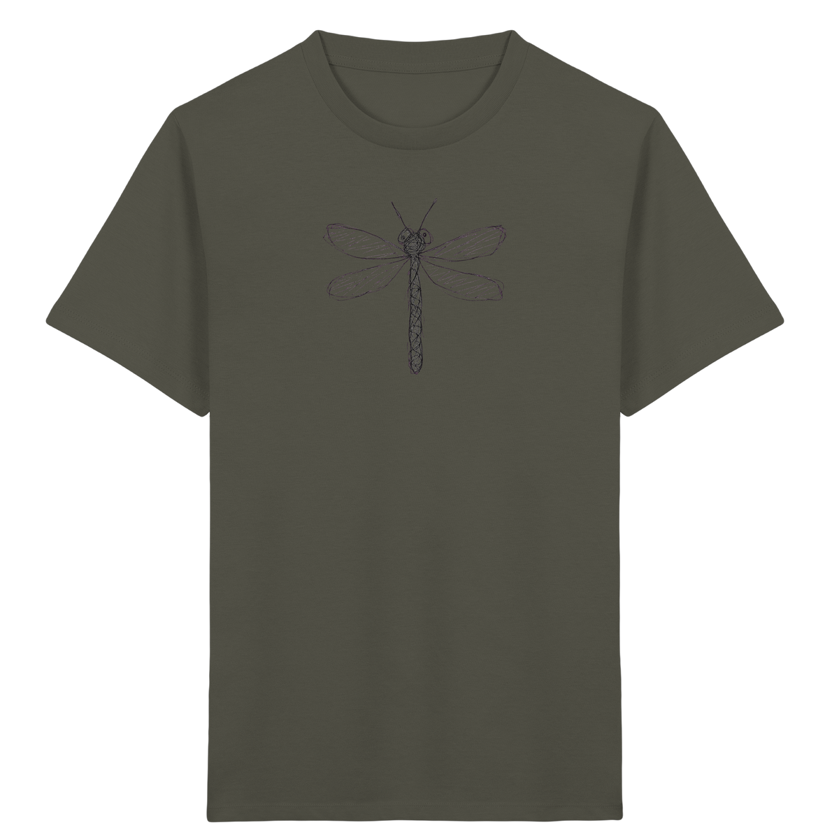 Libelle von oben gezeichnet - Kinder Bio T-Shirt