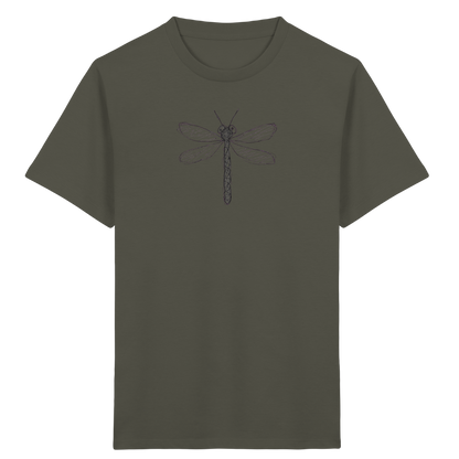 Libelle von oben gezeichnet - Kinder Bio T-Shirt