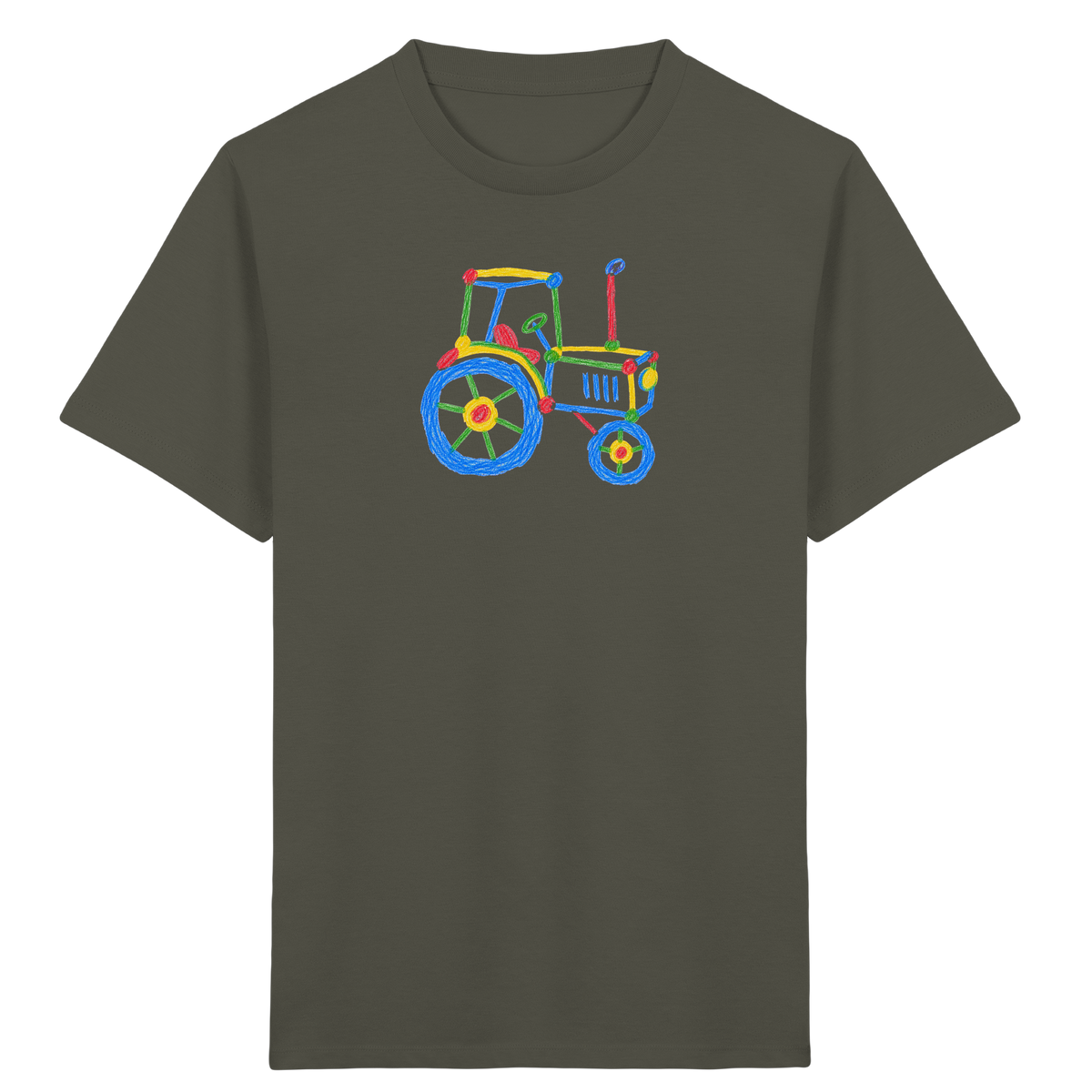 Bunter Kinder Traktor - Kinder Bio T-Shirt