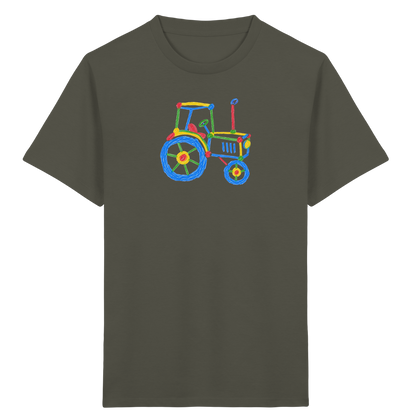 Bunter Kinder Traktor - Kinder Bio T-Shirt