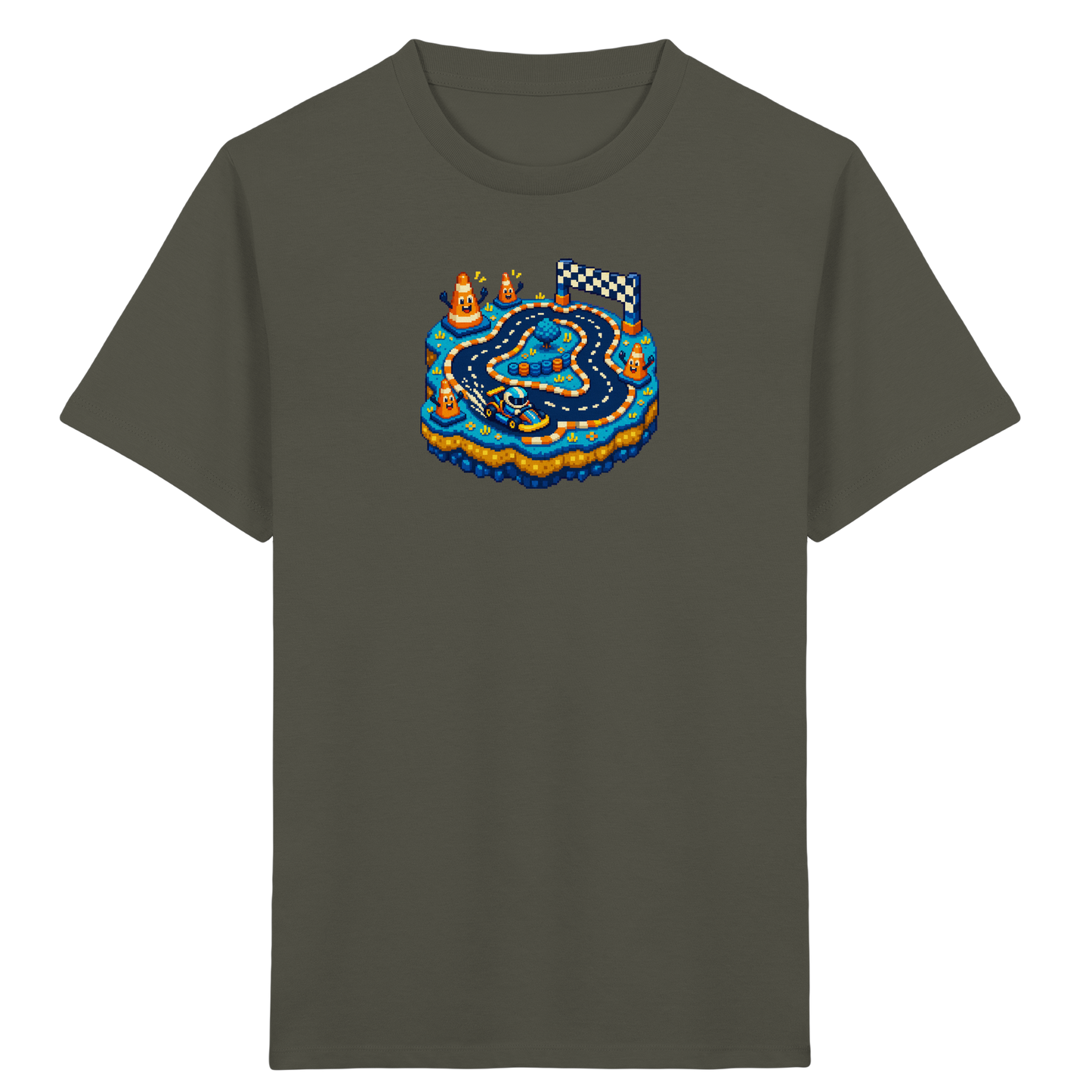 Cooles Pixel Go-Kart Rennshirt - Kinder Bio T-Shirt