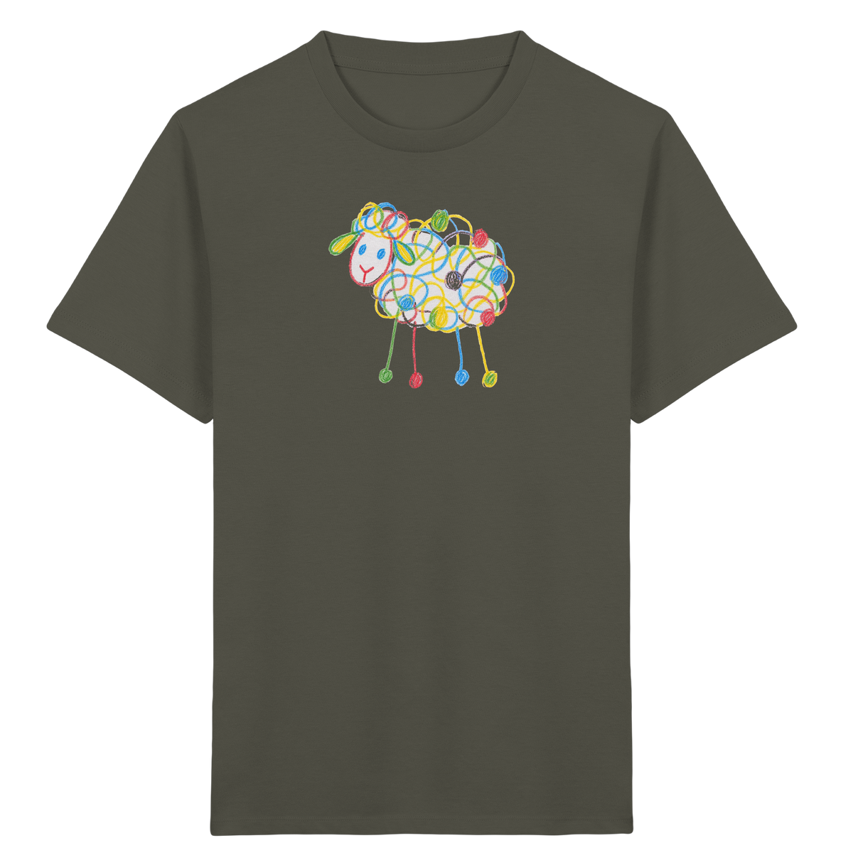 Buntes Farbpunkt-Schaf Shirt - Kinder Bio T-Shirt