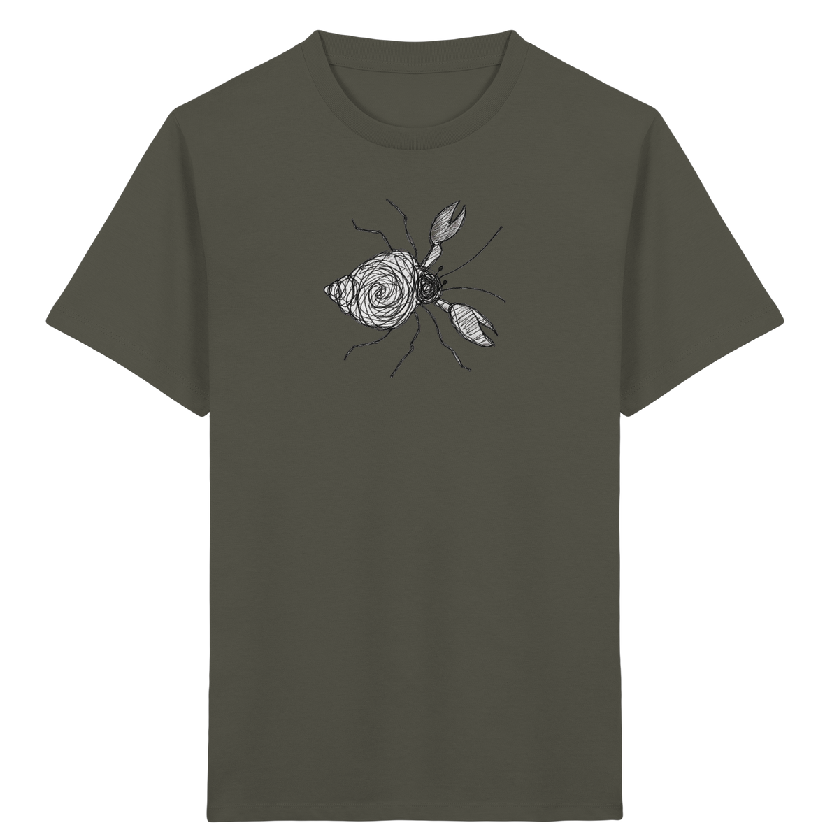 Einsiedlerkrebs von oben gezeichnet - Kinder Bio T-Shirt