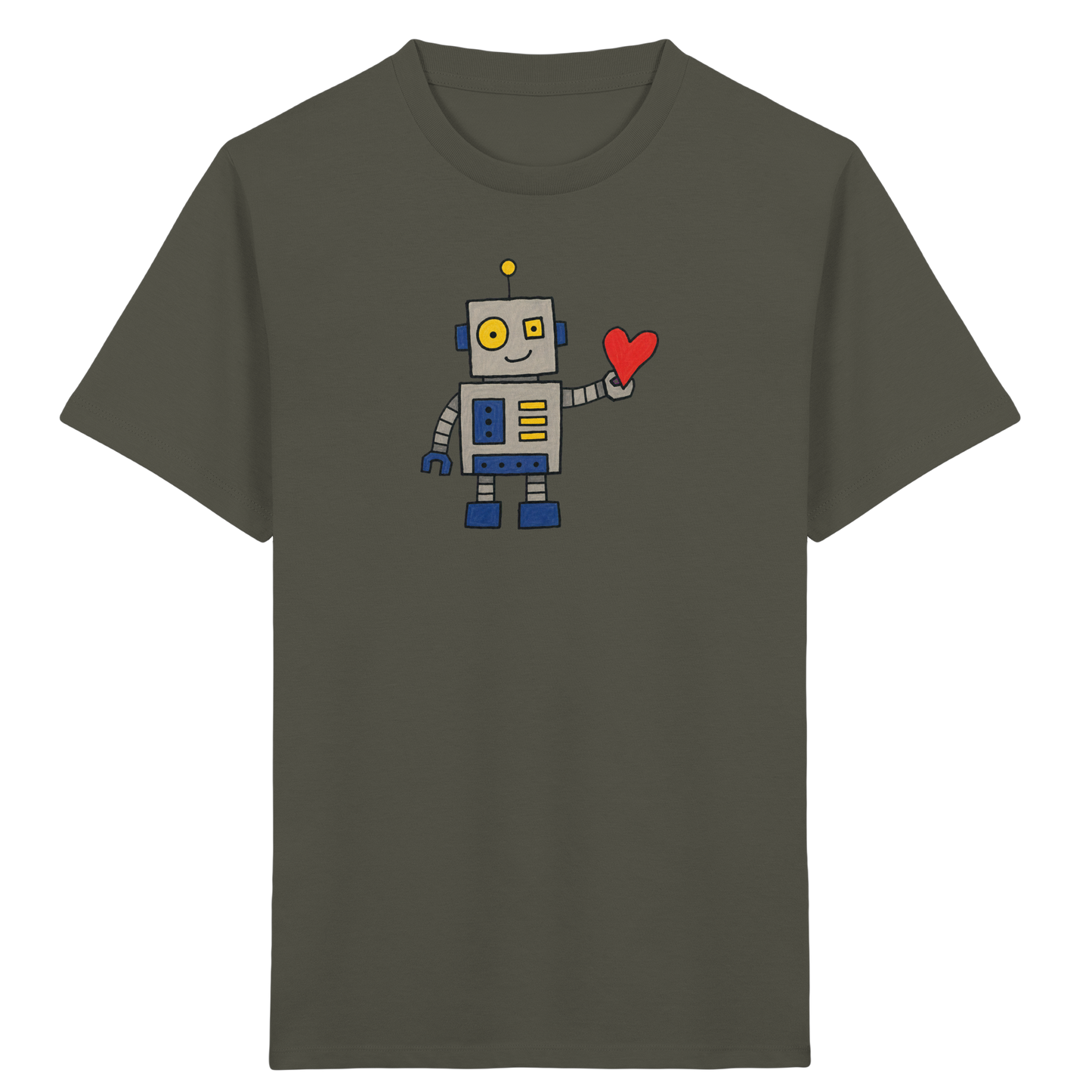 Verspieltes Roboter T-Shirt mit Herz - Kinder Bio T-Shirt