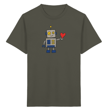 Verspieltes Roboter T-Shirt mit Herz - Kinder Bio T-Shirt