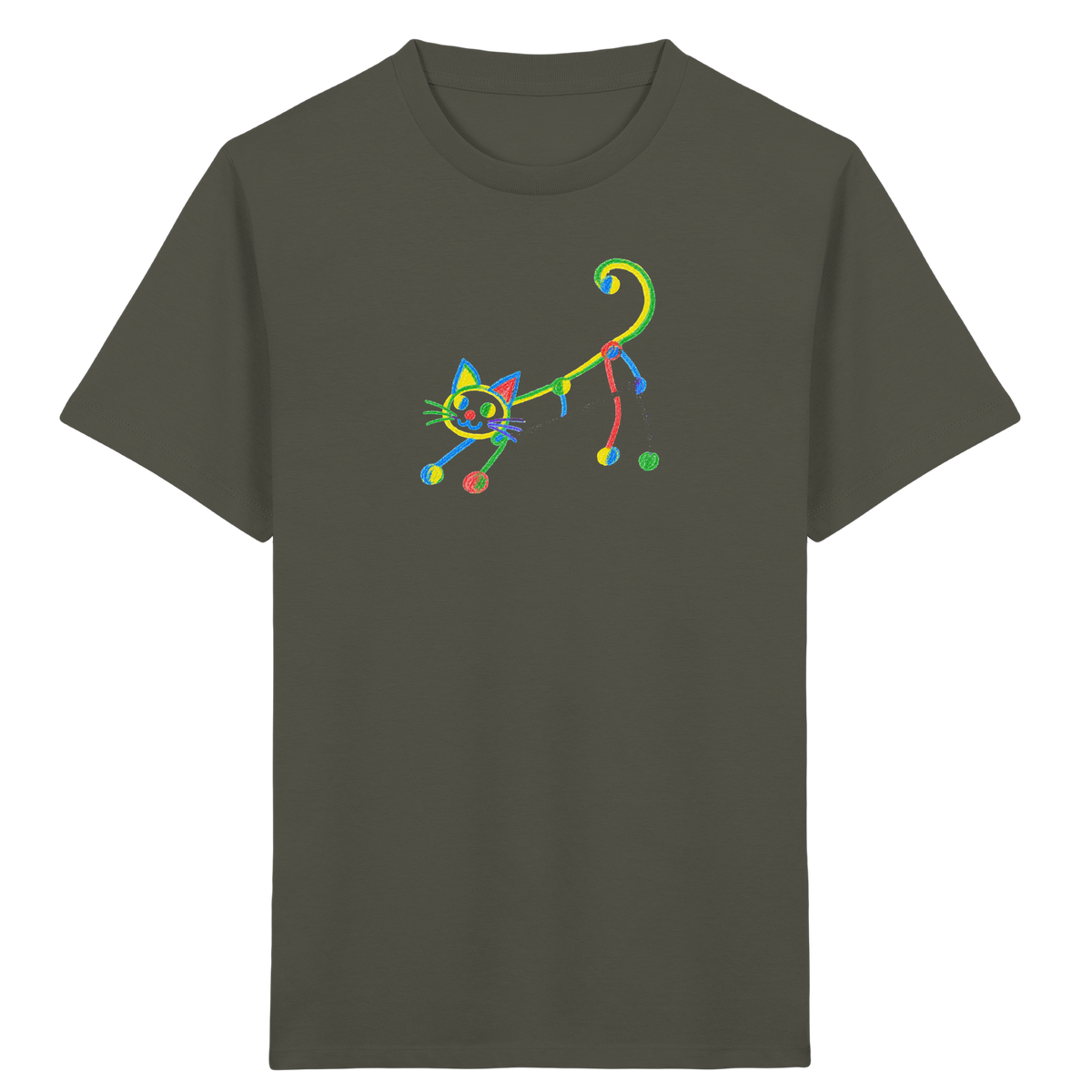 Farbpunkt Katze Kinderzeichnung - Kinder Bio T-Shirt