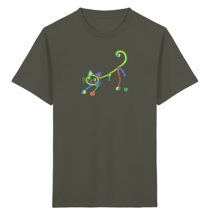 Farbpunkt Katze Kinderzeichnung - Kinder Bio T-Shirt