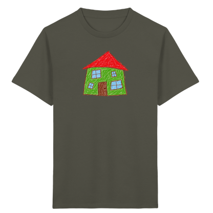 Grünes Haus mit vier Fenstern - Kinder Bio T-Shirt