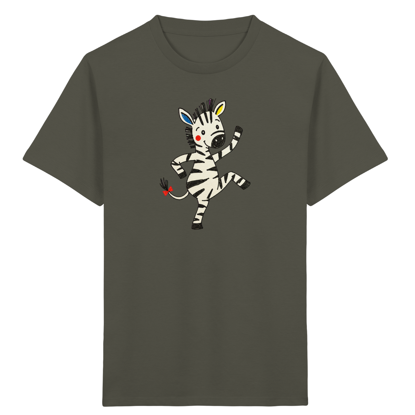 Fröhliches tanzendes Zebra Kinder T-Shirt - Kinder Bio T-Shirt