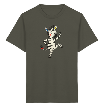Fröhliches tanzendes Zebra Kinder T-Shirt - Kinder Bio T-Shirt