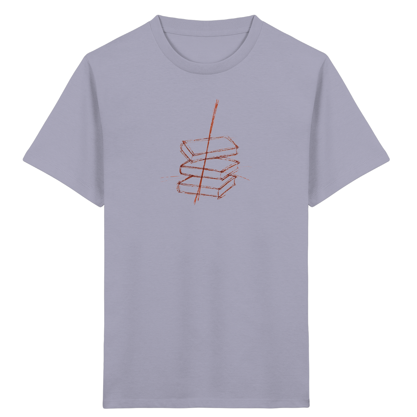 Schiefe Bücherburg mit Bleistift - Kinder Bio T-Shirt