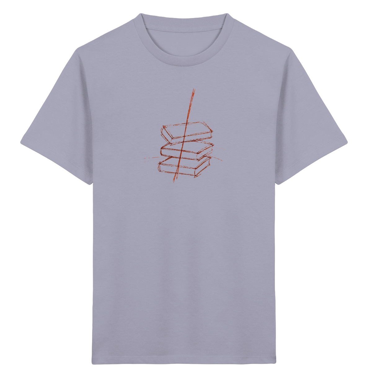 Schiefe Bücherburg mit Bleistift - Kinder Bio T-Shirt