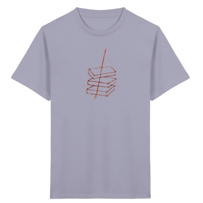 Schiefe Bücherburg mit Bleistift - Kinder Bio T-Shirt