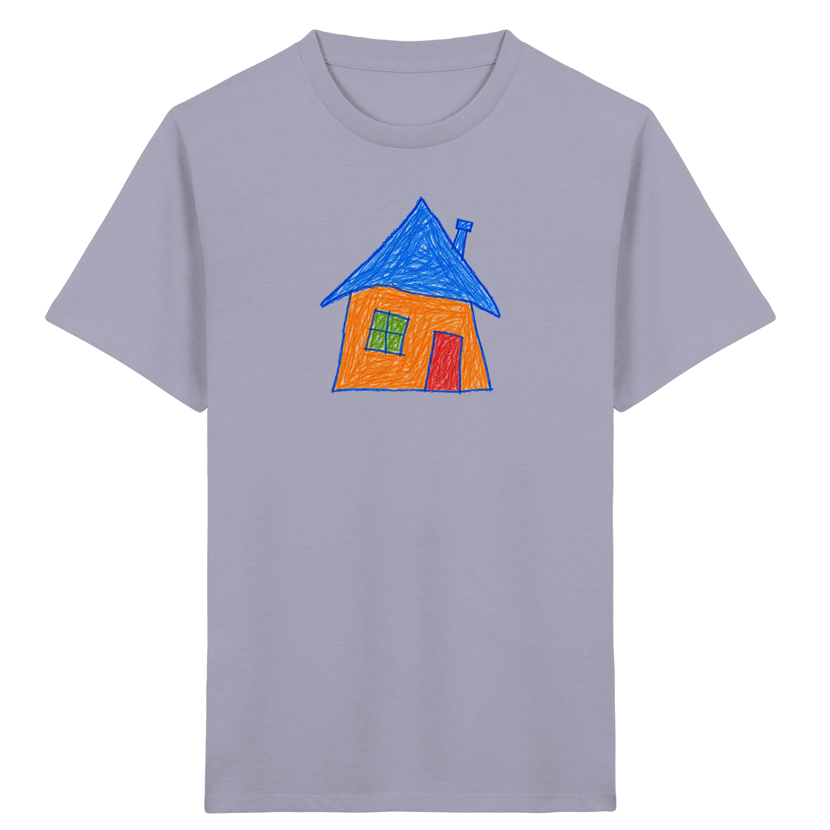 Oranges Haus mit Schornstein - Kinder Bio T-Shirt
