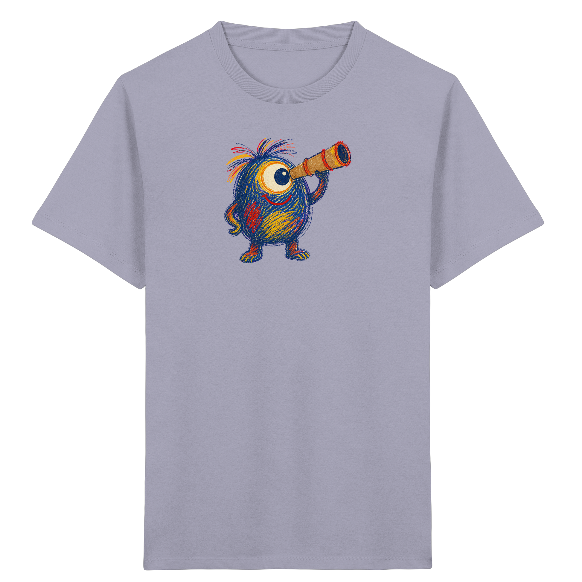 Mondgucker Monster mit Teleskop - Kinder Bio T-Shirt