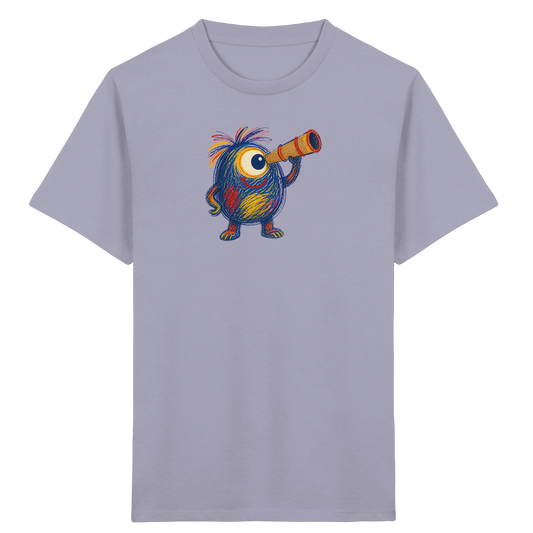 Mondgucker Monster mit Teleskop - Kinder Bio T-Shirt