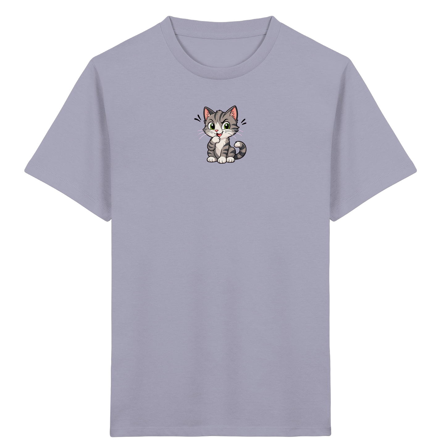 Cartoon Katze T-Shirt: Verspielter Blickfang! - Kinder Bio T-Shirt
