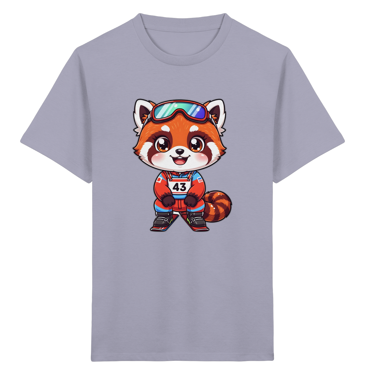 Roter Panda Ski Abenteuer Kinder T-Shirt