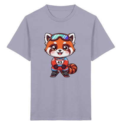 Roter Panda auf Skiern – Kinder Bio-T-Shirt