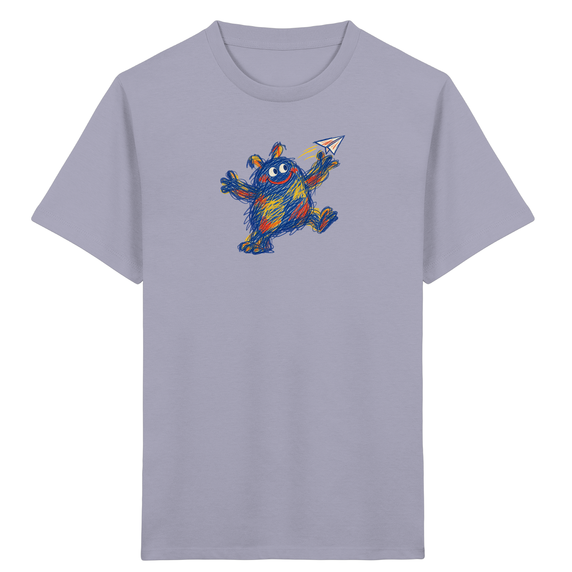 Kinder-T-Shirt mit Papierfliegerwerfer-Kritzelmonster