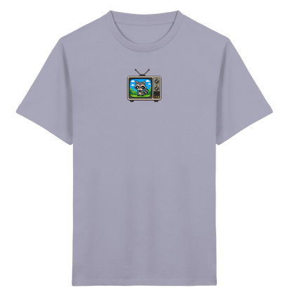 Pixel Waschbär im Retro-Fernseher Kinder-Shirt - Kinder Bio T-Shirt