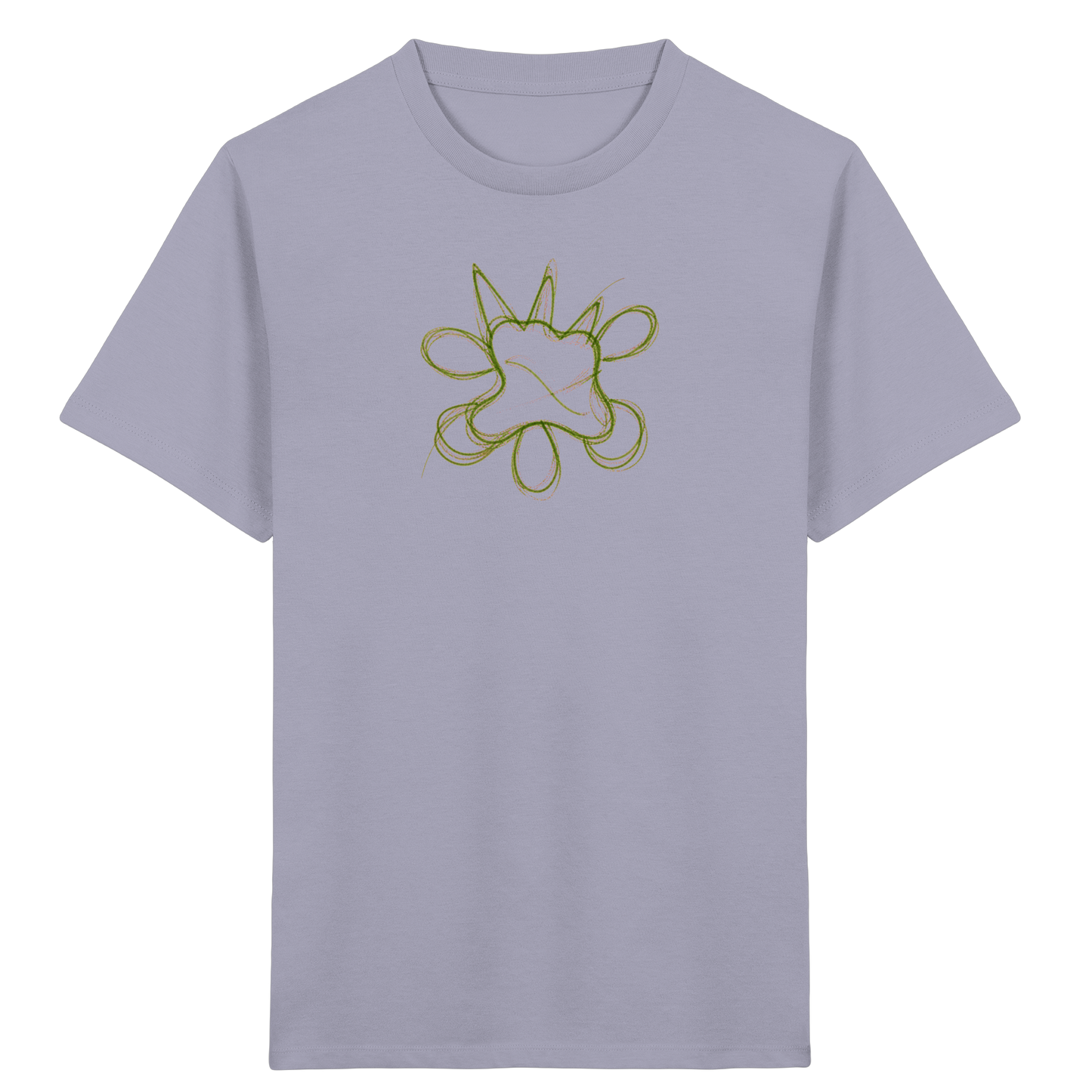 Grasgrünes Linienmonster für Kinder - Kinder Bio T-Shirt