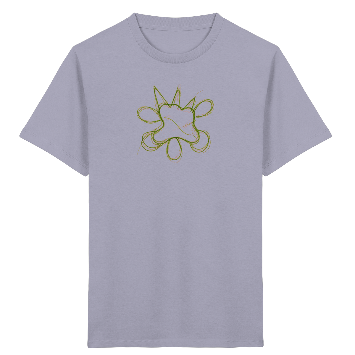 Grasgrünes Linienmonster für Kinder - Kinder Bio T-Shirt