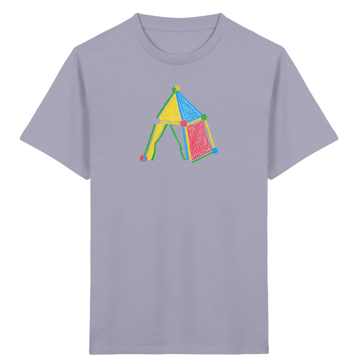 Buntes Farbpunkt Zelt Motiv - Kinder Bio T-Shirt