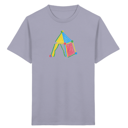 Buntes Farbpunkt Zelt Motiv - Kinder Bio T-Shirt
