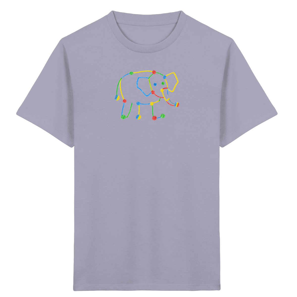 Farbpunkt Elefant Kinderzeichnung - Kinder Bio T-Shirt