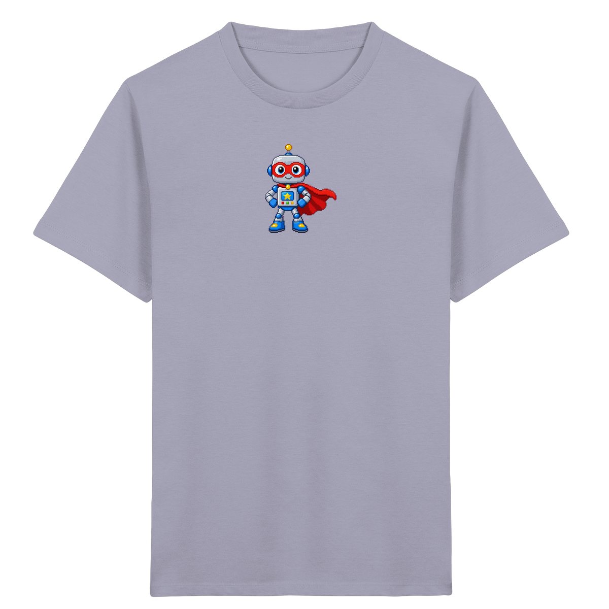 Pixel-Roboter Superhelden-Shirt: Freundliches Design - Kinder Bio T-Shirt