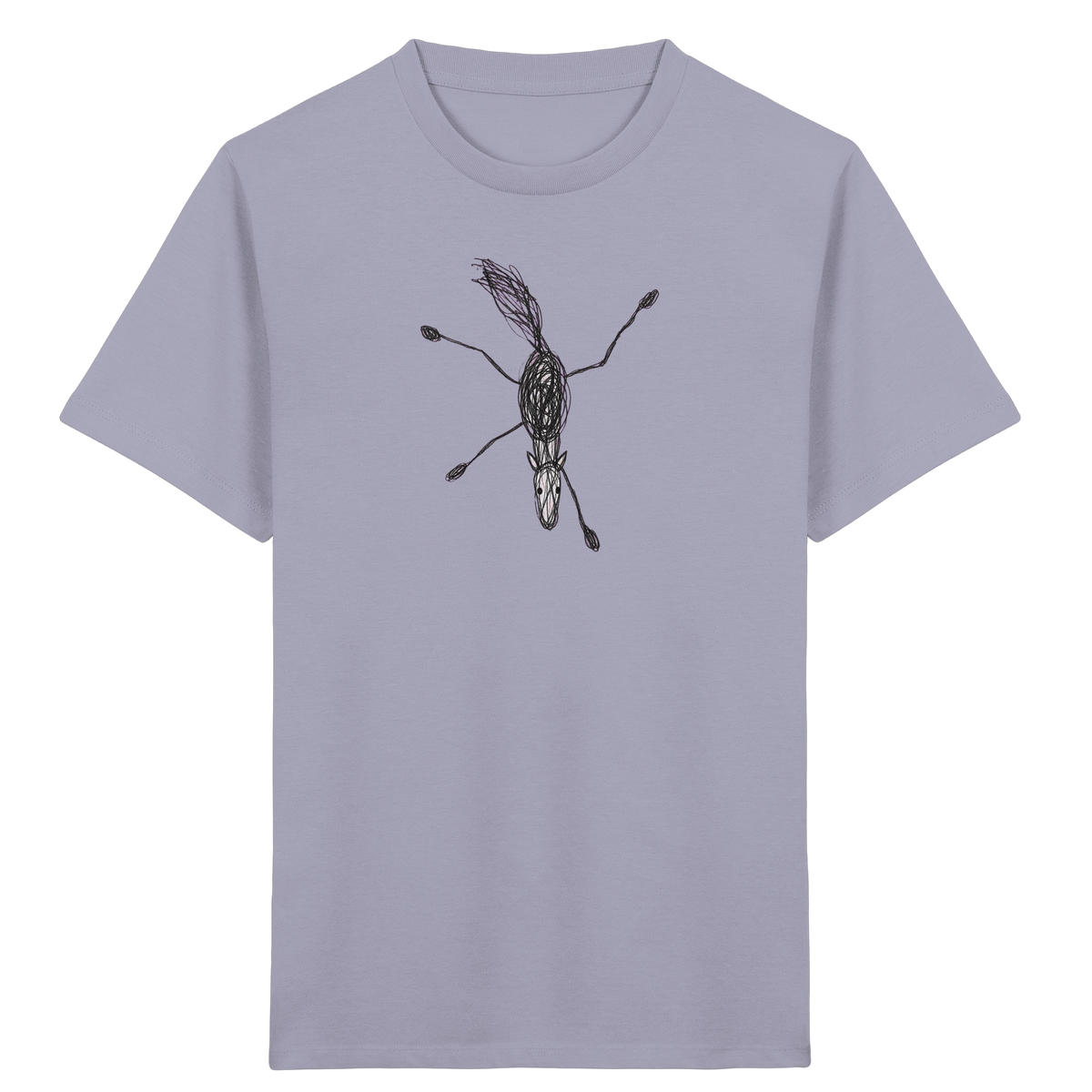 Pferd von oben gezeichnet - Kinder Bio T-Shirt