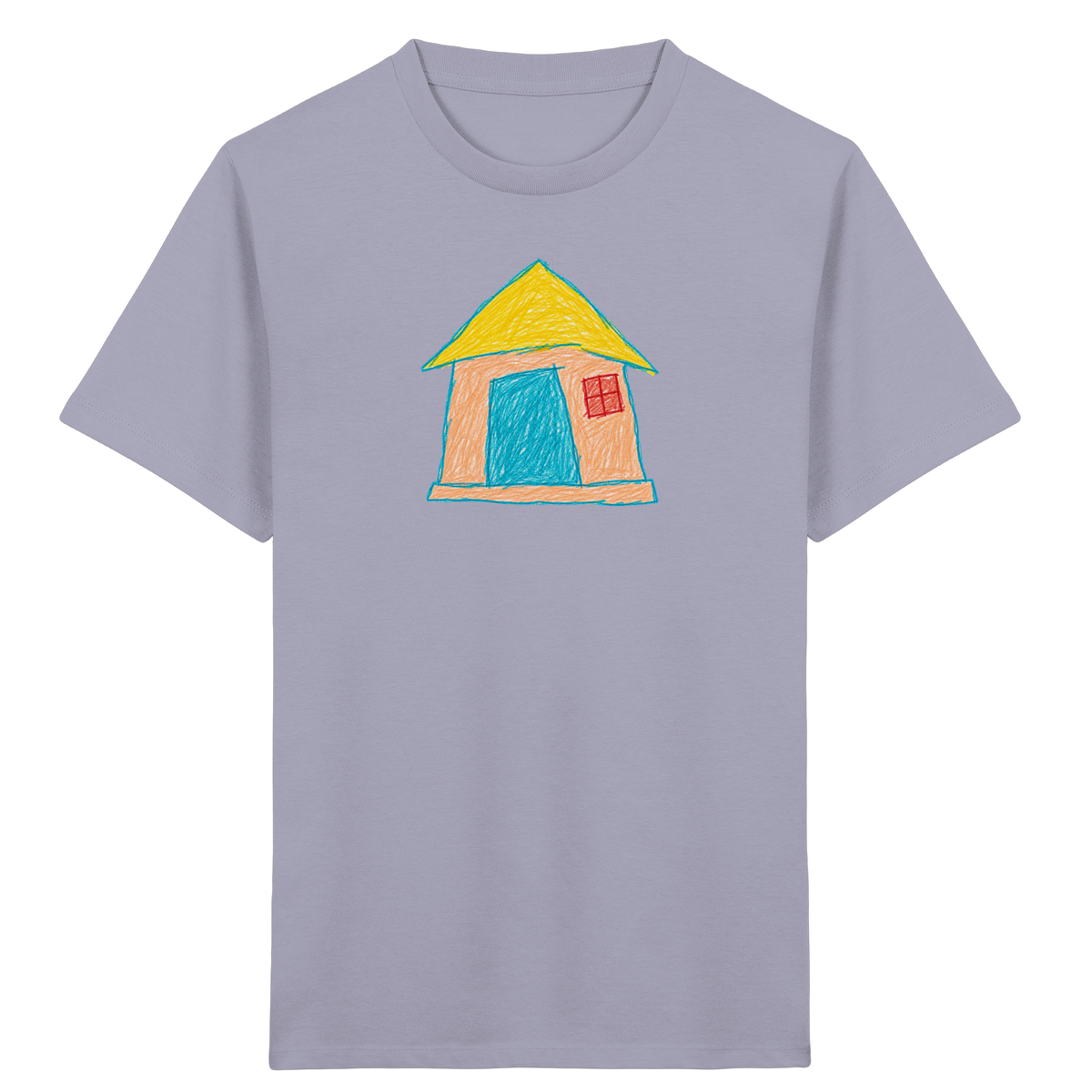 Pfirsichfarbenes Türhaus für Kinder - Kinder Bio T-Shirt