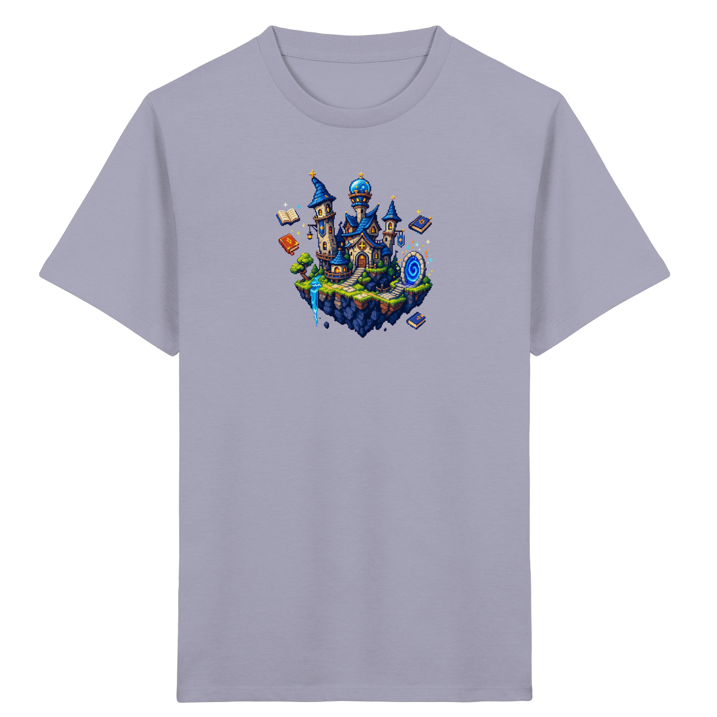 Magische Akademie schwebende Insel Pixel-Shirt - Kinder Bio T-Shirt