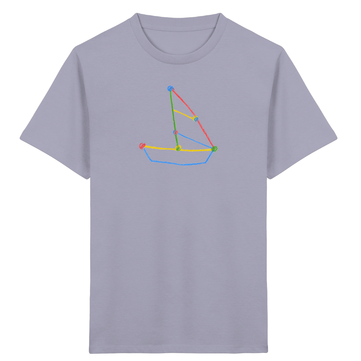 Buntes Farbpunkt Segelboot - Kinder Bio T-Shirt