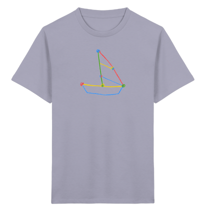Buntes Farbpunkt Segelboot - Kinder Bio T-Shirt
