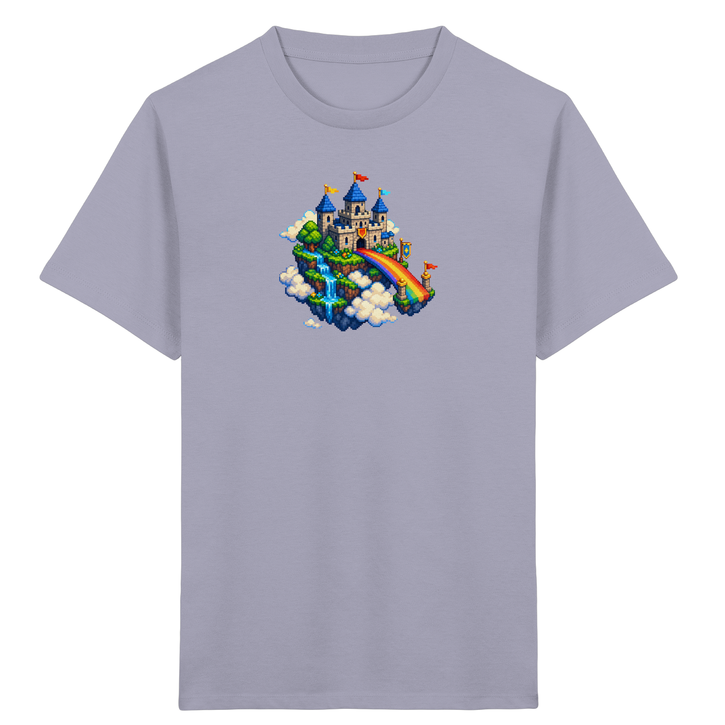 Magische Märchenburg im Pixel Art Design - Kinder Bio T-Shirt