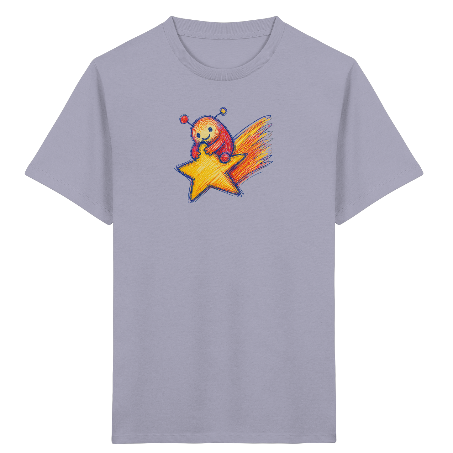 Kleines Monster auf Sternschnuppe - Kinder Bio T-Shirt