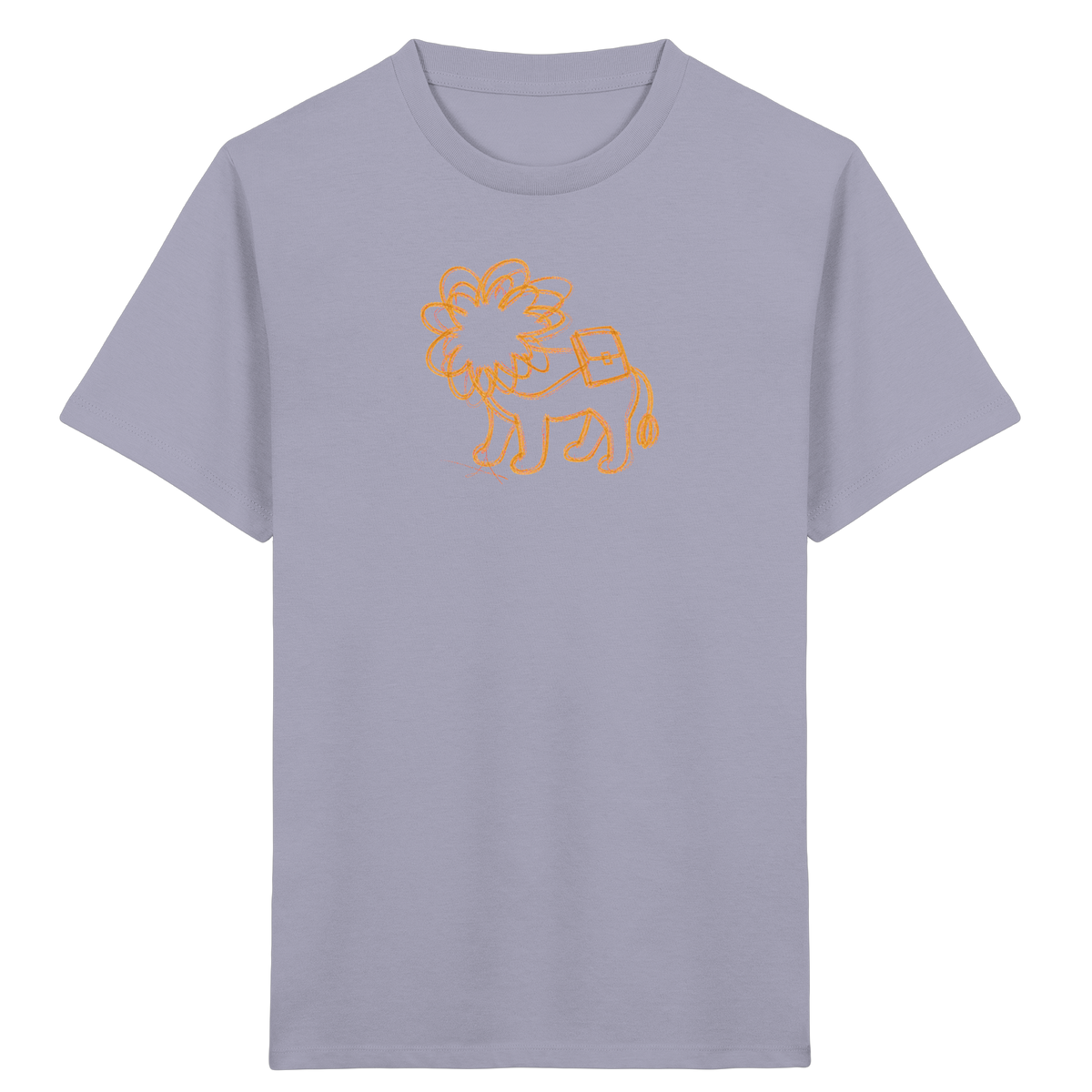 Senfgelber Krakellöwe mit Ranzen - Kinder Bio T-Shirt