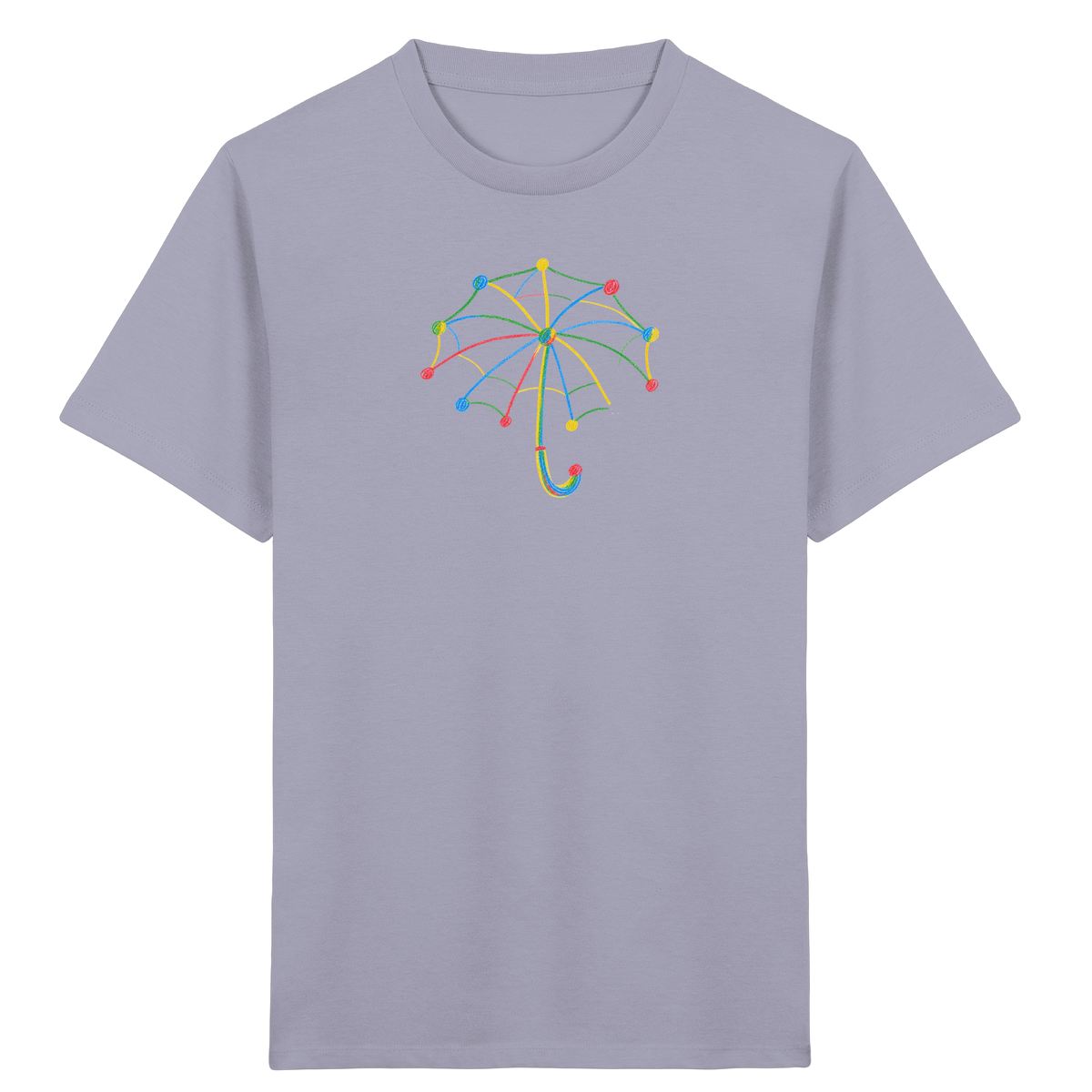 Bunter Farbpunkt Regenschirm - Kinder Bio T-Shirt