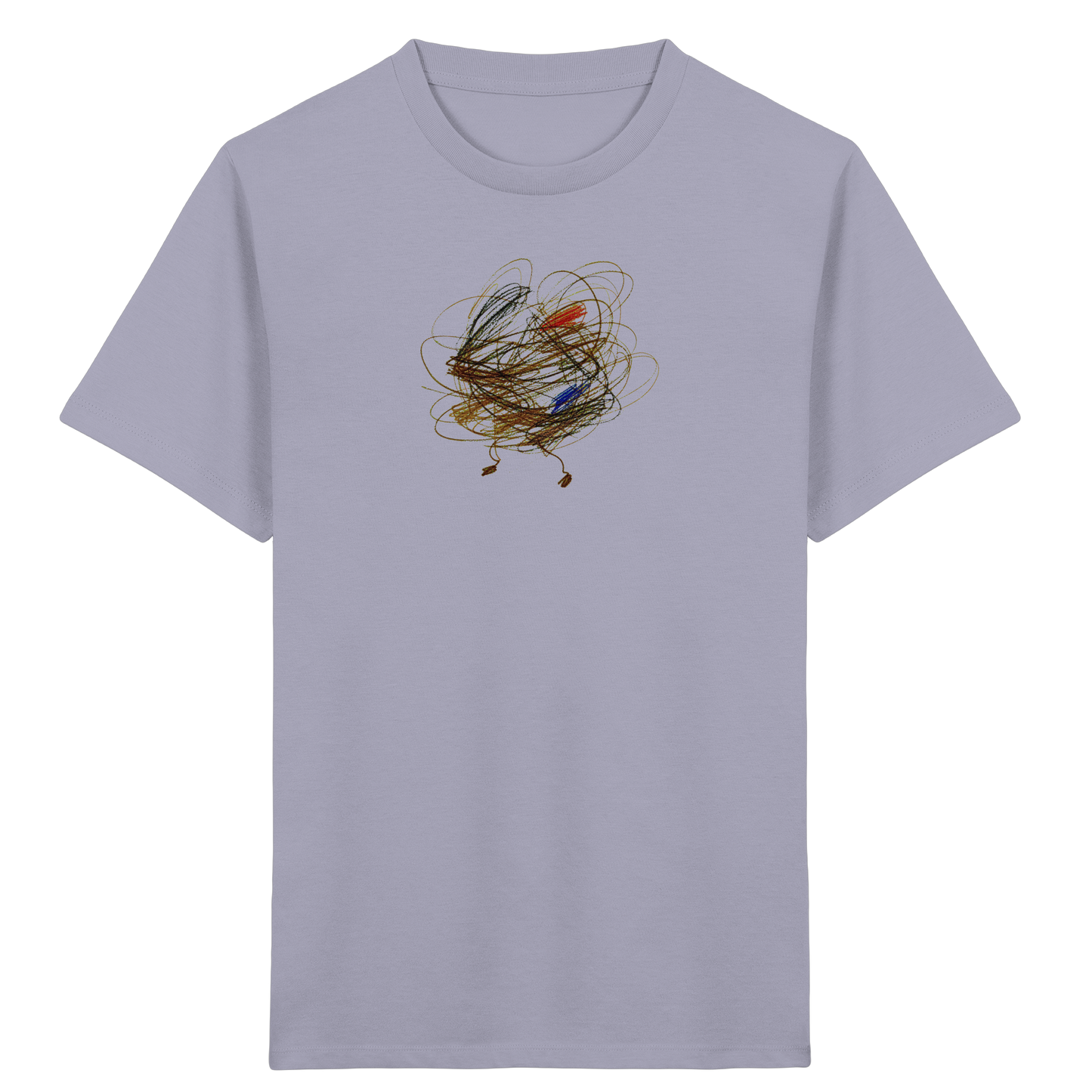 Lavender Kinder Bio T-Shirt mit abstraktem Vogel-Motiv