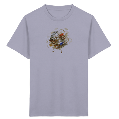 Lavender Kinder Bio T-Shirt mit abstraktem Vogel-Motiv
