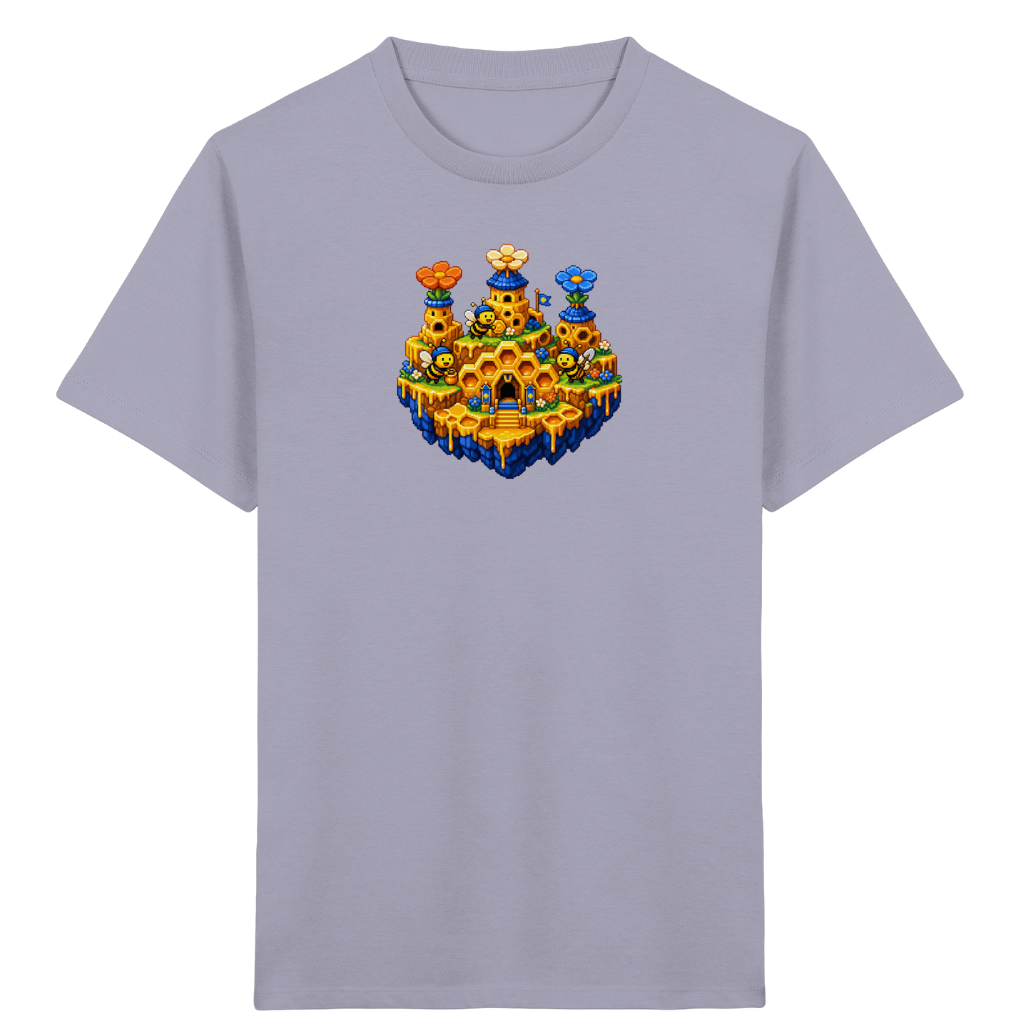 Fröhliches Pixel-Art Bienen T-Shirt - Kinder Bio T-Shirt