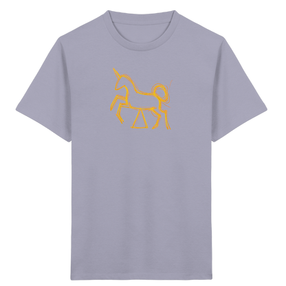 Currygelbes Einhorn zur Einschulung - Kinder Bio T-Shirt