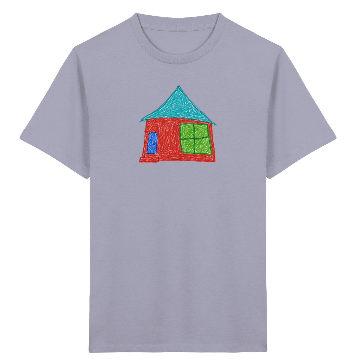Rotes Haus mit Türkisdach - Kinder Bio T-Shirt